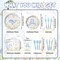 168 Pcs Under The Sea Baby Shower Tableware Set – Plates, Napkins & Utensils (Blue-ocean)